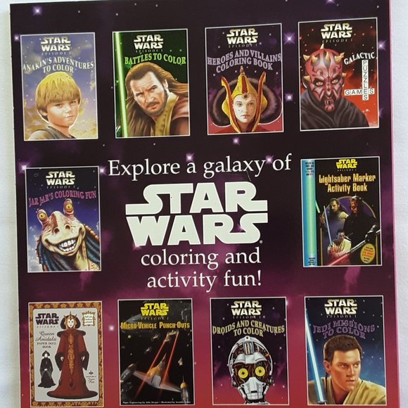 Star Wars Episode 1 Heroes and Villains Coloring Book 1999 Random House … - Picture 4 of 11